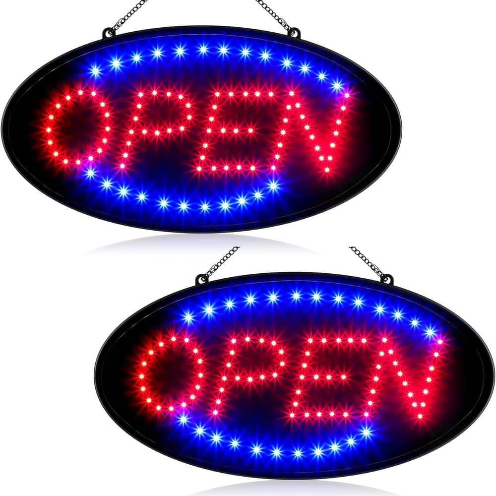 Afoxsos 2-Pack LED Open Sign Ultra Bright Neon Advertisement Board