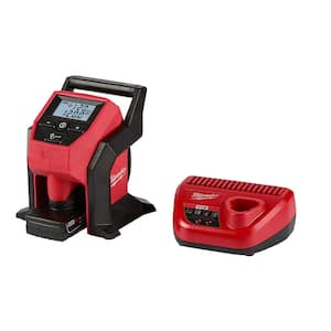 M12 12-Volt Lithium-Ion Cordless Electric Portable Inflator Kit with 4.0 Ah Battery and Charger