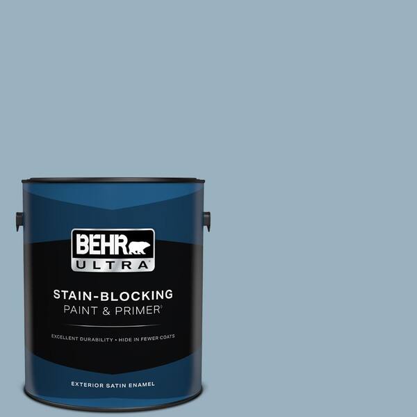 BEHR ULTRA 1 gal. #ECC-32-1 Cloudless Day Satin Enamel Exterior Paint & Primer