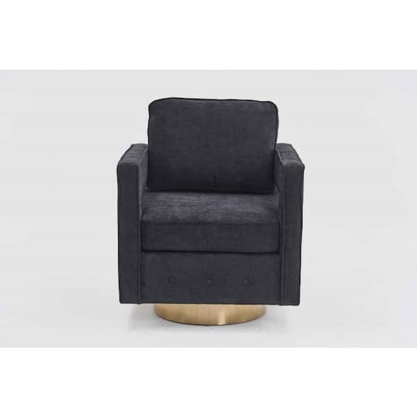 wetiny Black 360 Degree Swivel Barrel Chair