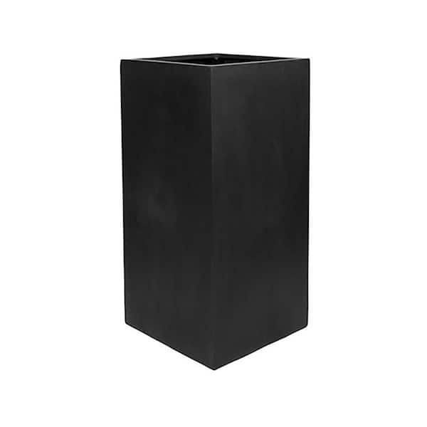 Vasesource Bristol 31.5 in. x 16 in. x 16 in. Black Fiberstone Planter