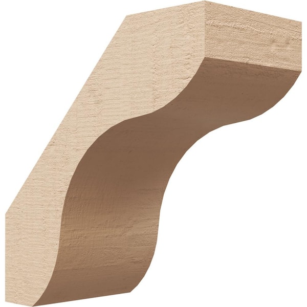 Ekena Millwork 3 in. x 6 in. x 6 in. Stanfield Rough Cedar Woodgrain Timberthane Polyurethane Knee Brace, Primed