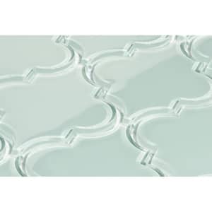 Glass Arabesque Mosaic Tile - Baby Blue 3 in. x 4 in. x 8mm Sample