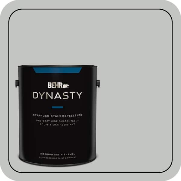BEHR DYNASTY 1 gal. #PPU25-14 Engagement Silver Satin Enamel Interior Stain-Blocking Paint & Primer