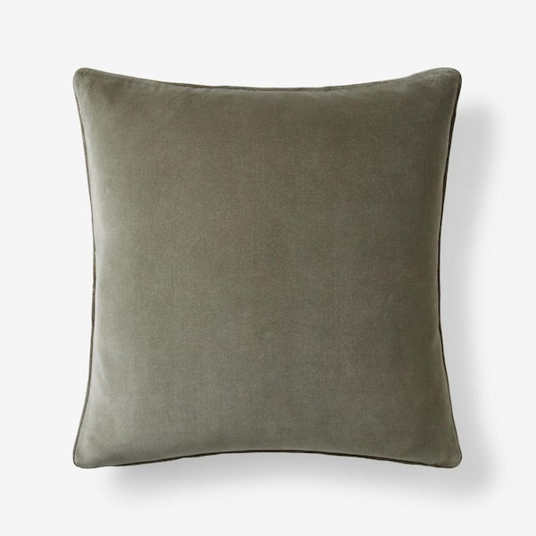 Legends Luxury Sage Green Velvet 20 in. X  20 in. Throw Pillow Cover