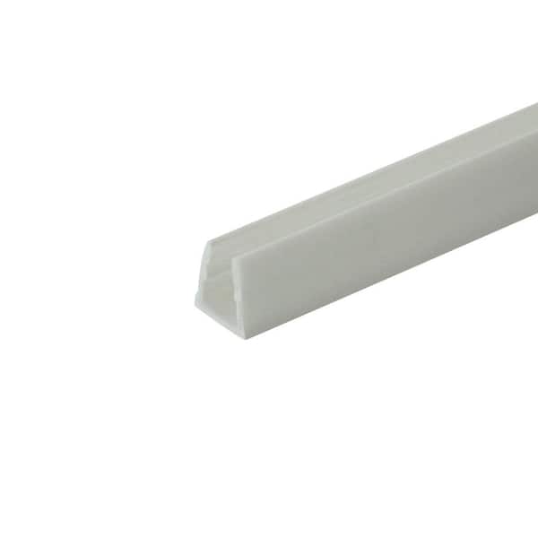 Outwater 3/8 in. D x 1/4 in. W x 48 in. L White Styrene Plastic U-Channel Moulding Fits 1/4 in. Board, (3-Pack)