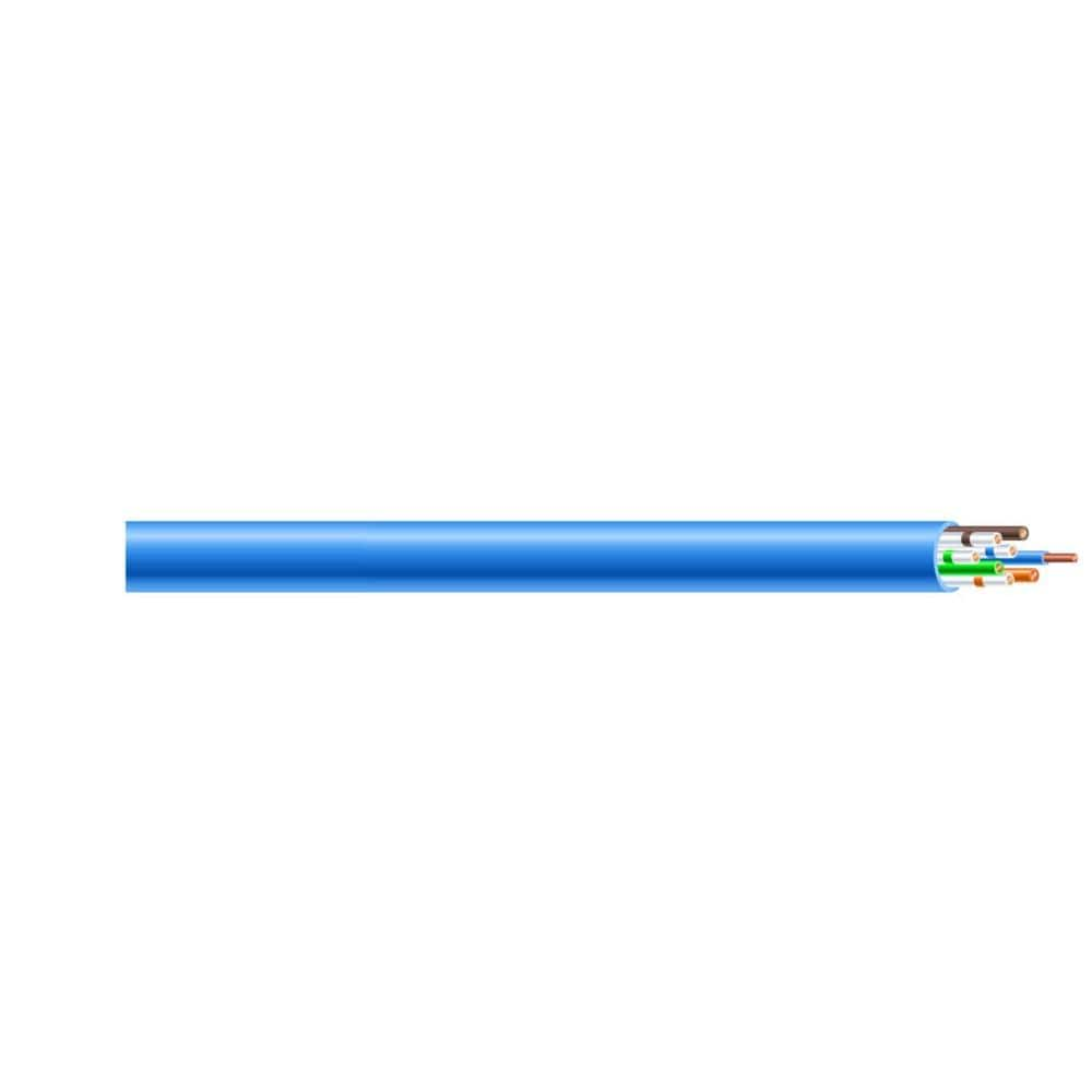 Southwire 250 ft. Blue 24/4 Solid CU CAT5e CMP (Plenum) Data Cable 56917744  - The Home Depot