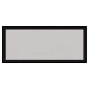 Avon Black Narrow Framed Grey Corkboard 32 in. x 14 in Bulletin Board Memo Board