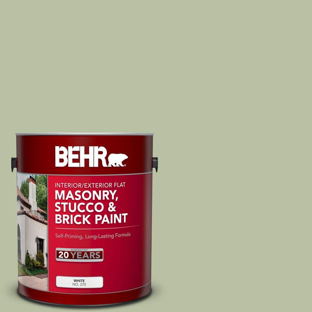 1 gal. #MS-57 Soft Green Flat Interior/Exterior Masonry, Stucco and Brick P