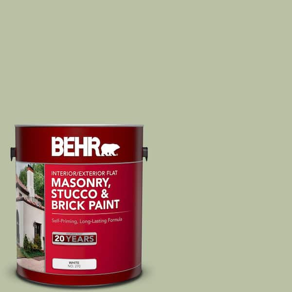 BEHR 1 gal. #MS-57 Soft Green Flat Interior/Exterior Masonry, Stucco and Brick Paint