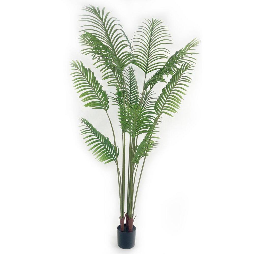 Faux 5.9 ft. Artificial Paradise Palm Silk Tree in Pot for Indoor/Outdoor Decor
