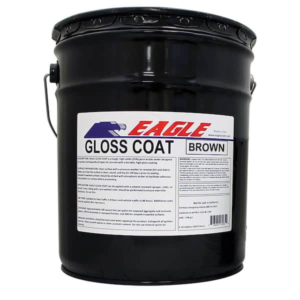 Eagle 5 Gal Gloss Coat Brown Tinted, Stamped Concrete Patio Sealer Home Depot