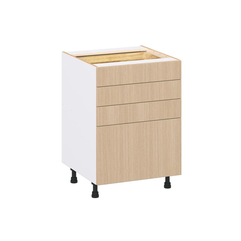 Timberline 24.5 in W x 24.5 in D x 34.5 in H Assembled Shaker Drawer Base Kitchen Cabinet in Mojavi Oak with 4-Drawers