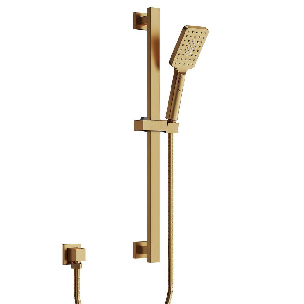3-Spray Dual Wall Mount Fixed and Handheld Shower Head with Slide Bar 2.5 GPM in Brushed Gold price history on PriceWatchPro