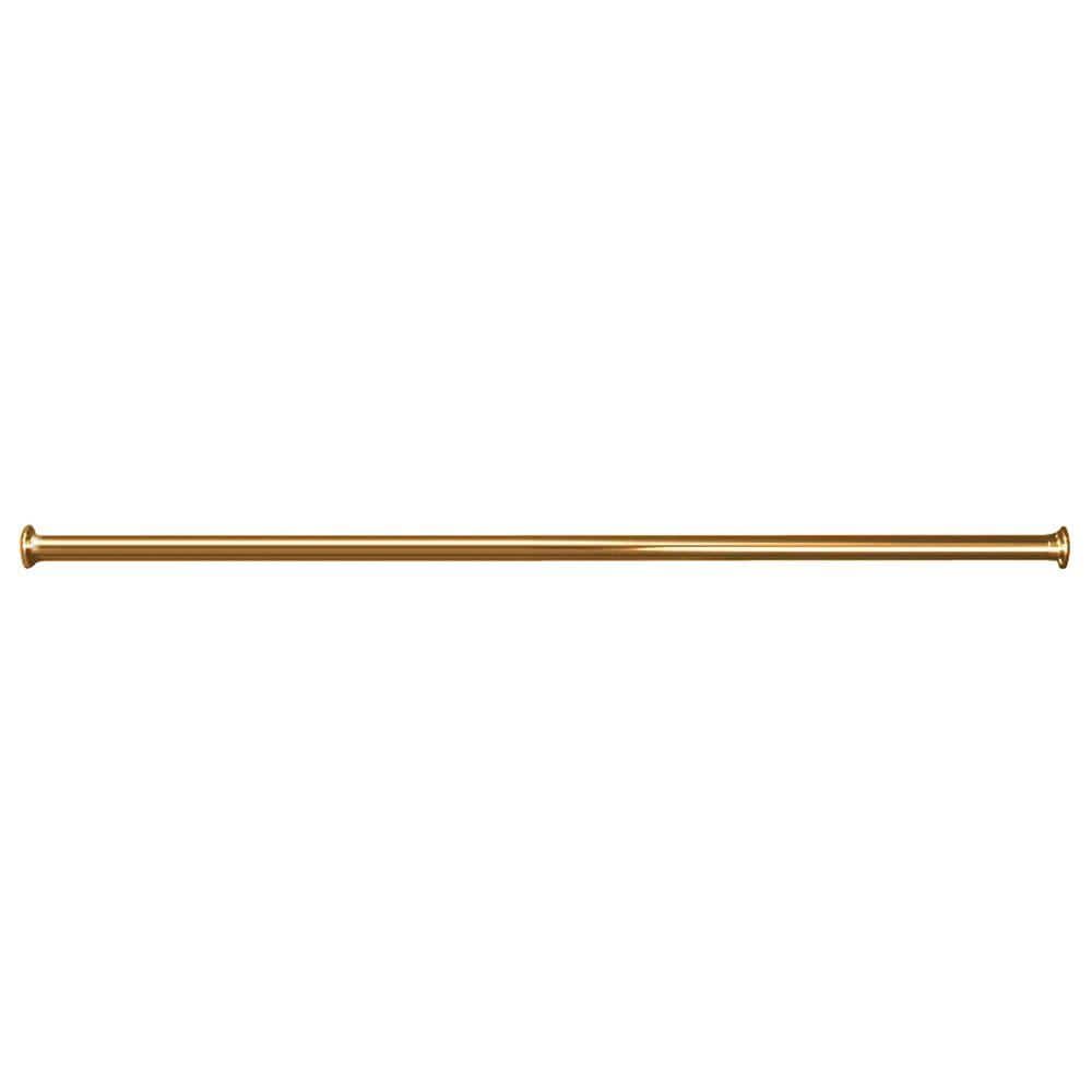 84 in. Straight Shower Rod with Flanges in Polished Brass