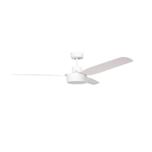 KENZI 52 in. LED White Ceiling Fan with Light and Wall Switch