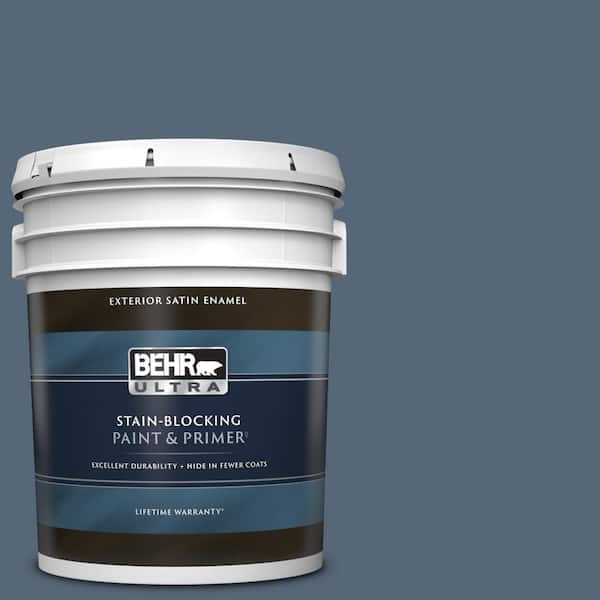 BEHR ULTRA 5 gal. #S510-6 Durango Blue Satin Enamel Exterior Paint & Primer