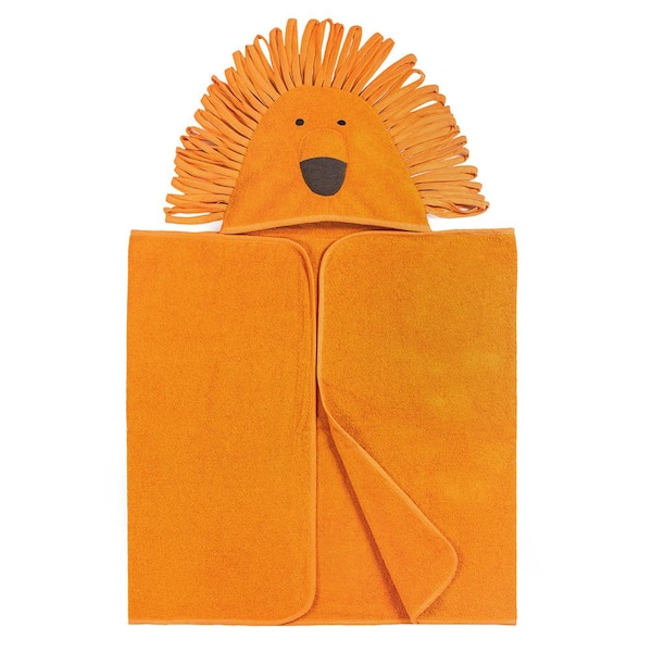 Unbranded Kids Bath Orange 100% Cotton Hooded Single Bath Towel