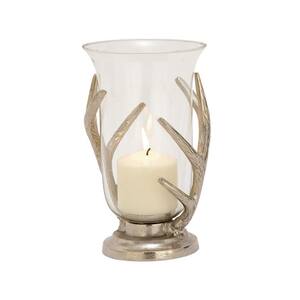 Clear Aluminum Traditional Candle Hurricane Lamp