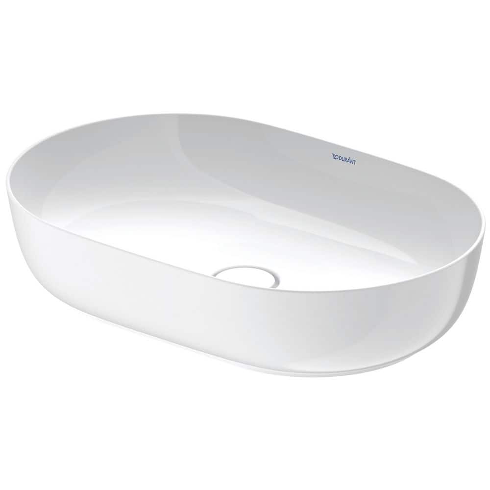 Luv 23.63 in. Vessel Bathroom Sink 15.75 in. White Ceramic with No Faucet Holes price history on PriceWatchPro