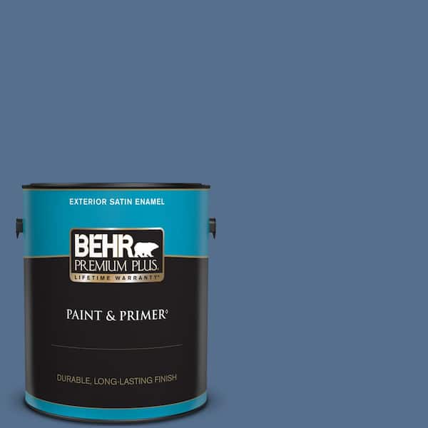 BEHR PREMIUM PLUS 1 gal. #PPF-47 Porch Song Satin Enamel Exterior Paint & Primer