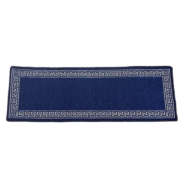 Context Greek Key Blue 2 ft. x 5 ft. Modern Soft Non Slip Area Rug