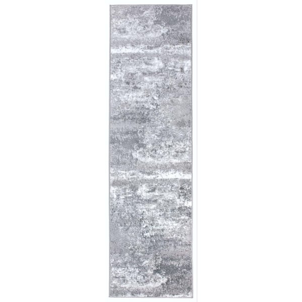 World Rug Gallery Moderns Shades Abstract Gray 2 ft. x 7 ft. Runner Rug