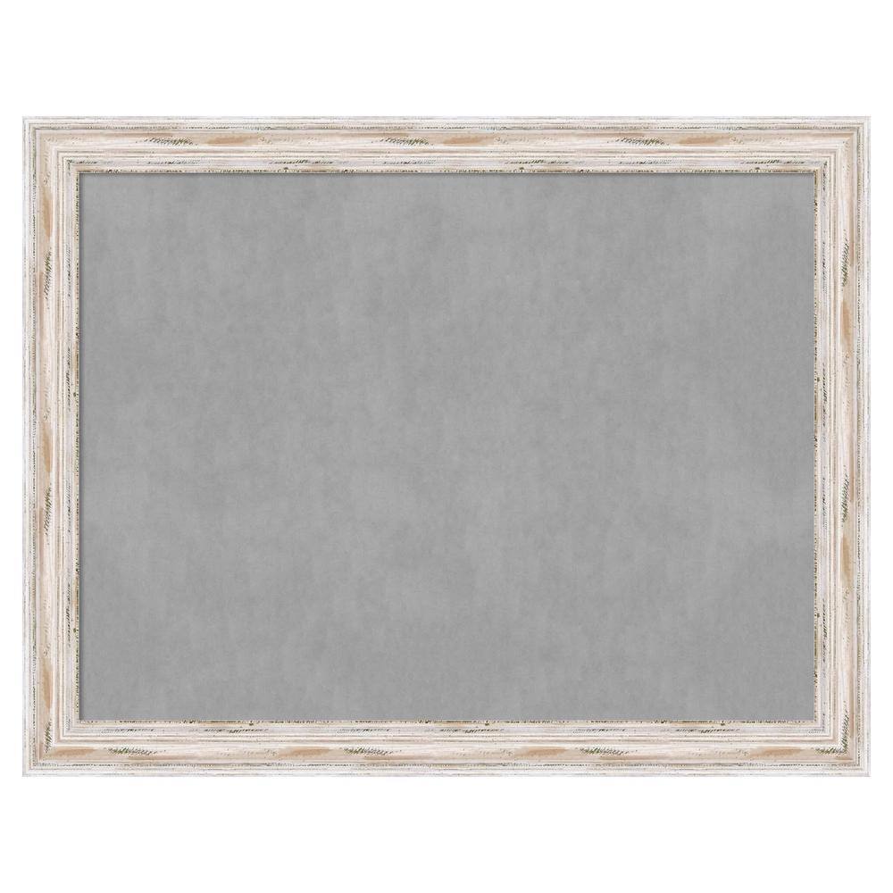 Alexandria White Wash Narrow Framed Grey Magnetic Board 24x18