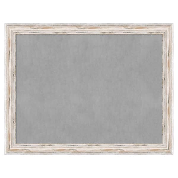 Alexandria White Wash Narrow 27 in. x 21 in. Framed Magnetic Board