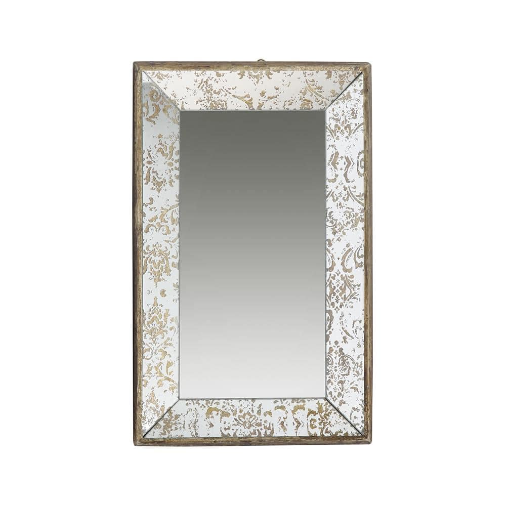 Silver 12 in. W x 20 in. H Bohemian Rectangle MDF Framed Mirror Wall Mirror
