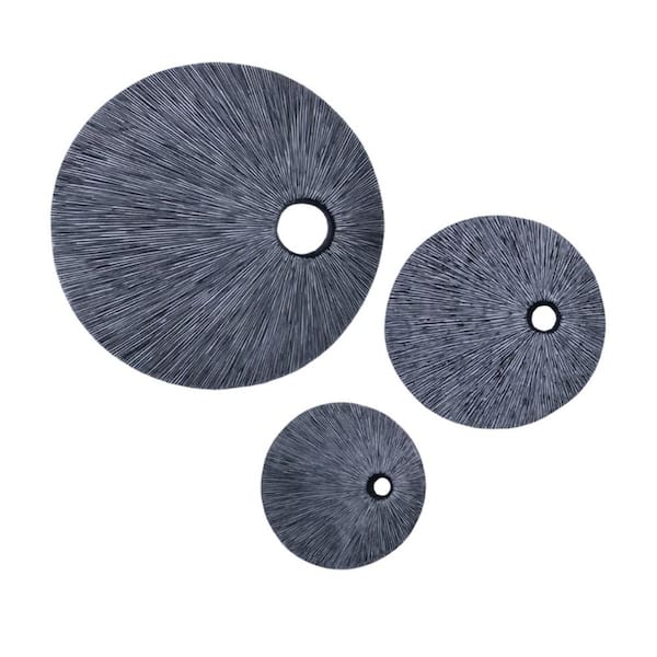 HomeRoots 30 in. Contemporary Grey Round Wall Art