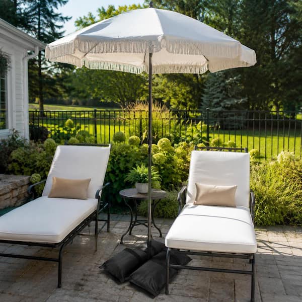110 lbs patio umbrella base in black 110 lb. Fillable Sand Patio Umbrella Base Weight Bags Set in Black for  Outdoor Garden Patio Umbrella Base 2-Pack JL0520-11
