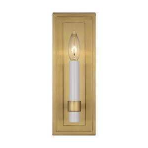 Marston 4.25 in. W x 12 in. H 1-Light Burnished Brass Wall Sconce