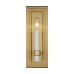 Marston 4.25 in. W x 12 in. H 1-Light Burnished Brass Wall Sconce