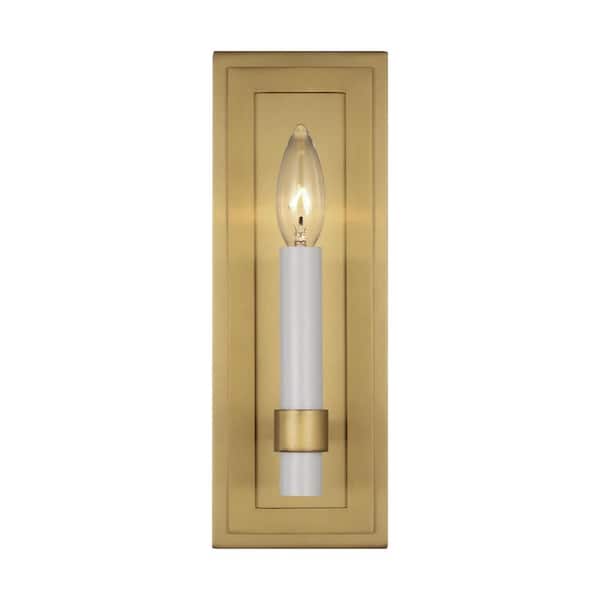 Generation Lighting Marston 4.25 in. W x 12 in. H 1-Light Burnished Brass Wall Sconce