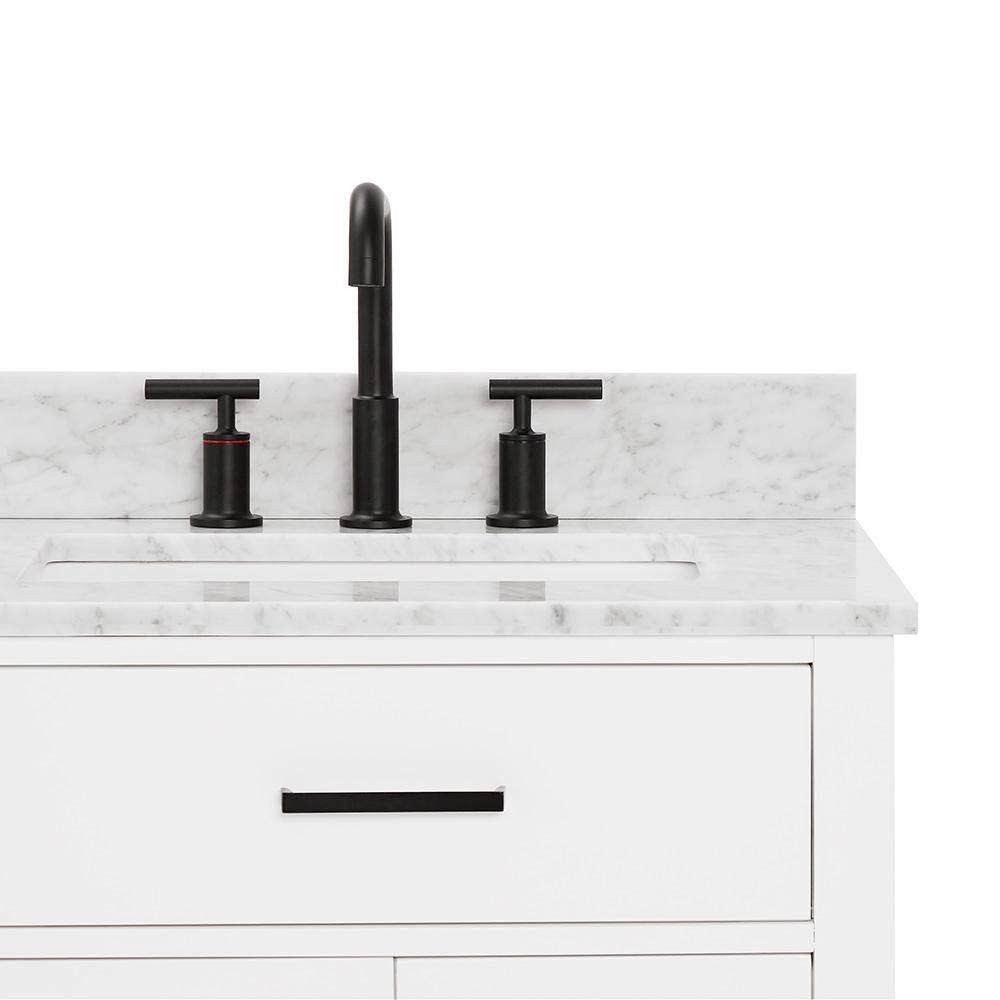 Ariel White 37" Single Basin Vanity with Marble Top