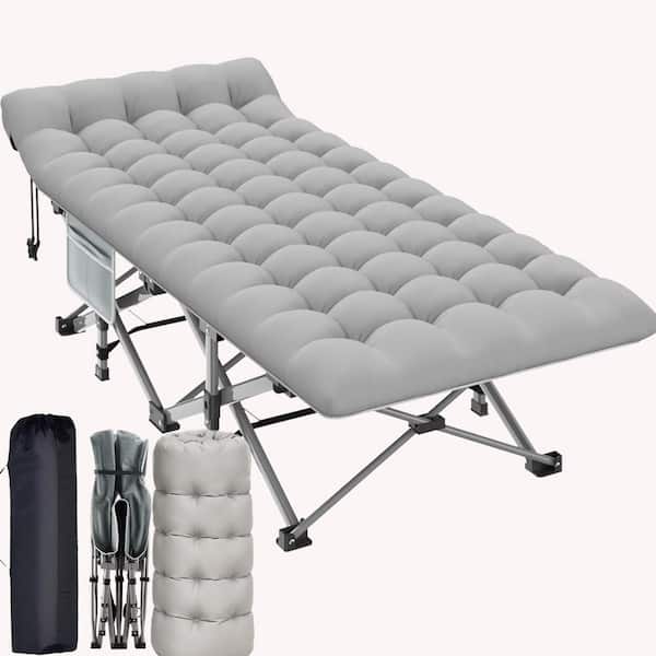 XXL Folding Camping Cot, 900LBS Capacity, Heavy Duty Sleeping Bed with Pillow, Mattress & Carry Bag for Travel&Beach