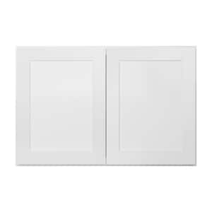 36-in. W x 24-in. D x 24-in. H in Shaker White Plywood Ready to Assemble Wall Bridge Kitchen Cabinet with 2 Doors