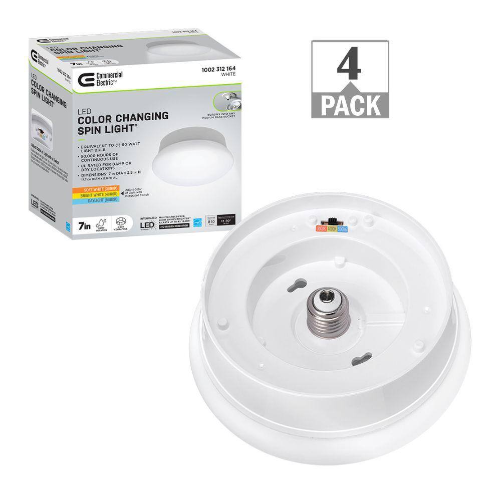 Commercial Electric 60Watt Equivalent E26 Spin Light 7 in. 810 Lumens