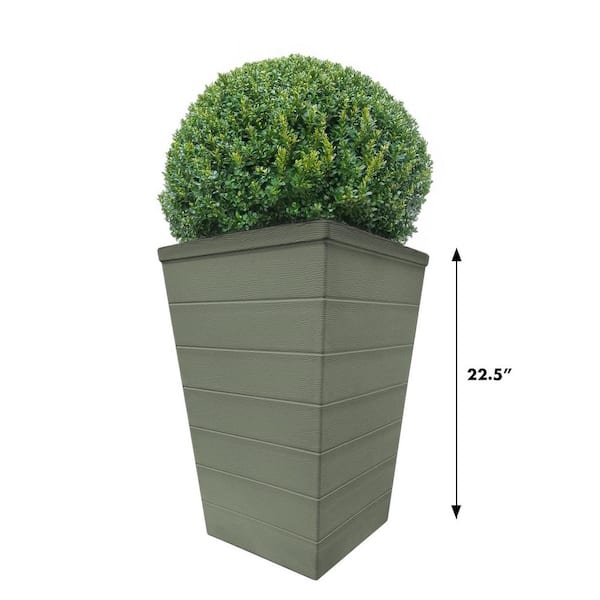 Emsco 22 in. Tall Accent Planter, Tapered Resin Planter in