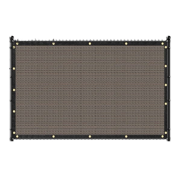 60 in. Plastic Brown HDPE Privacy Fence Screen 170 GSM Heavy Duty Windscreen Garden Fence