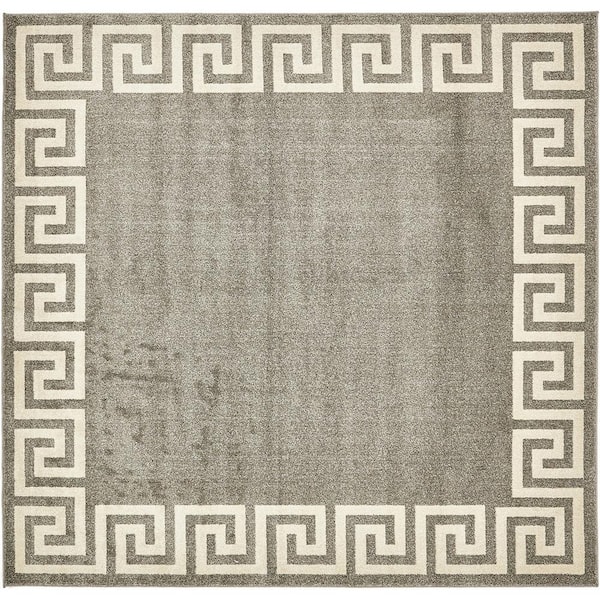 Unique Loom Athens Modern Gray 8' 0 x 8' 0 Square Rug