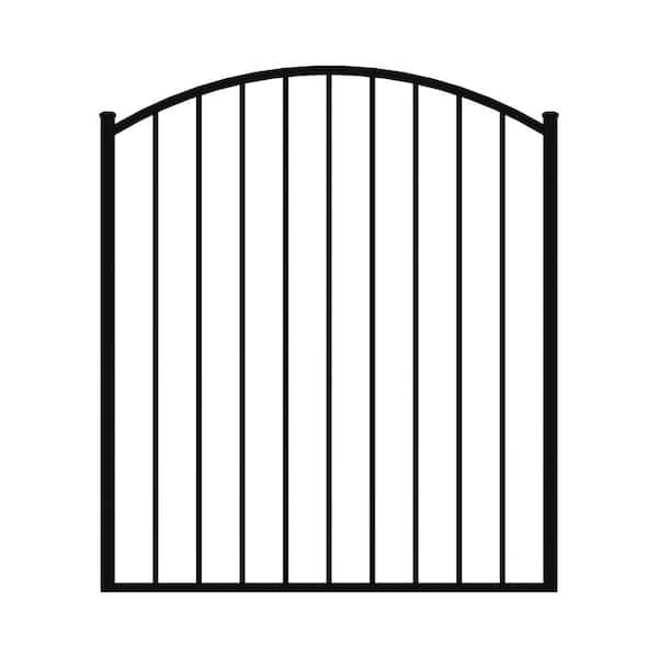 FORGERIGHT Newtown 4 ft. W x 4 ft. H Black Aluminum Arched Pre-Assembled Fence Gate
