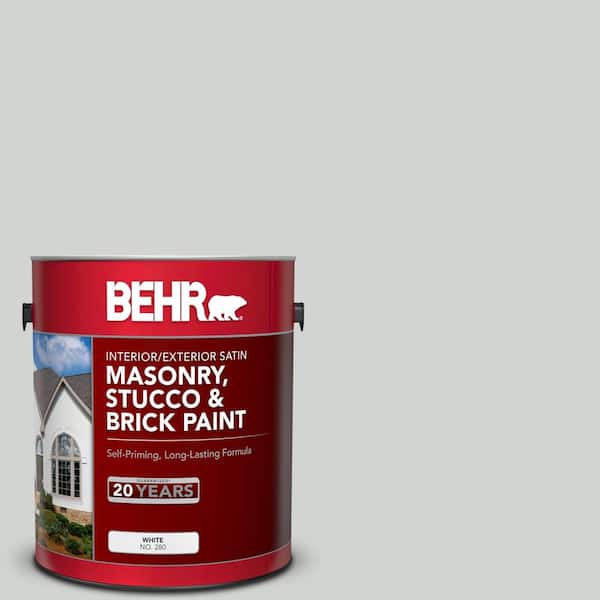 1 gal. #PPU26-11 Platinum Satin Interior/Exterior Masonry, Stucco and Brick Paint