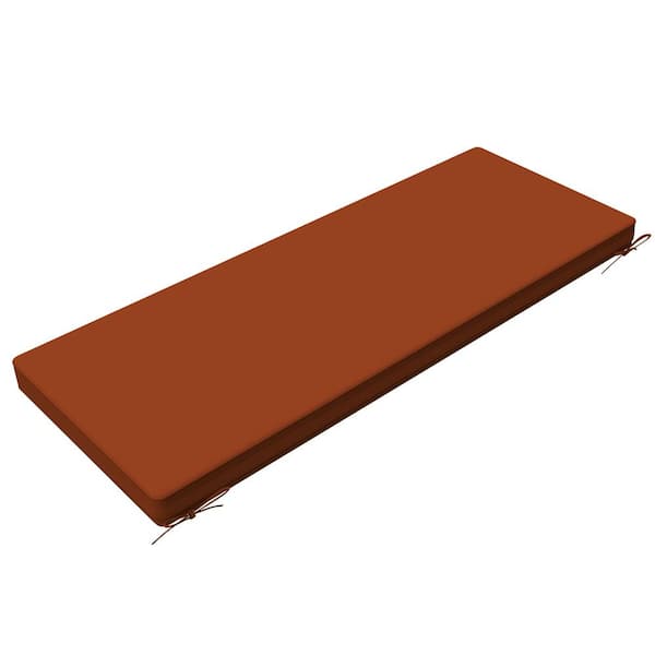 UPHA 42 in. x 18 in. Outdoor Fade Water-Resistant Bench Settee Cushion, Patio Furniture Swing Loveseat Cushions, Rust Red