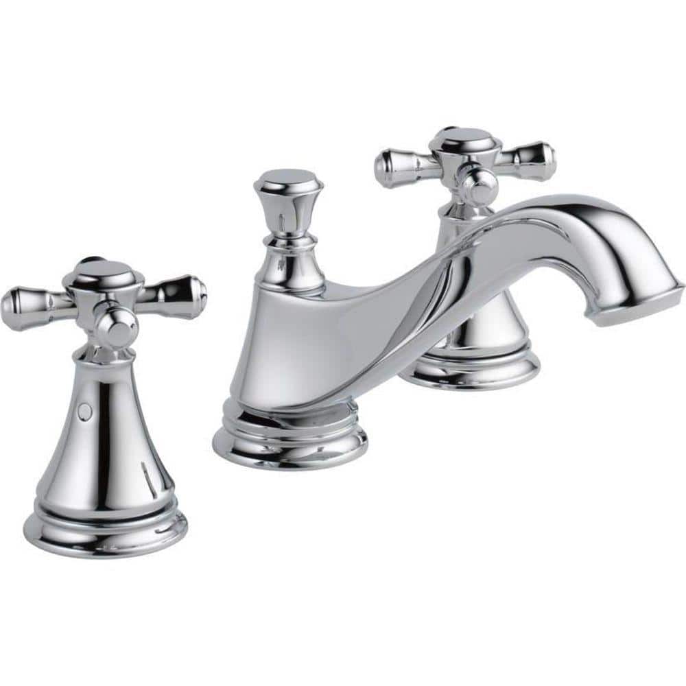 Cassidy Chrome Widespread Bathroom Faucet with Brass Drain Assembly