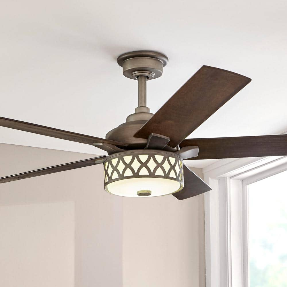 Home Decorators Collection Wynn 54 In Integrated Led Indoor Heritage Bronze Ceiling Fan With Light Kit With Remote Control 04628 The Home Depot