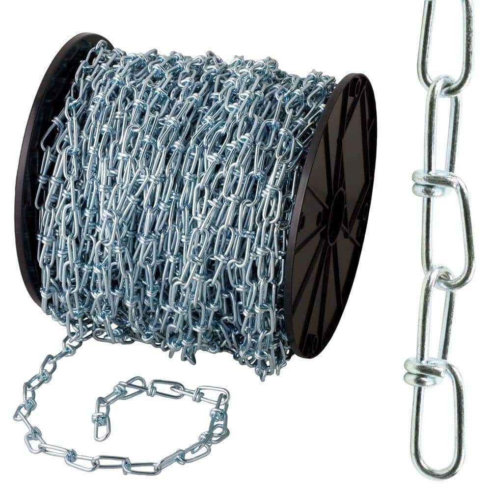 Light Loop Chain Everbilt #2 x 175 ft. Zinc-Plated Double Loop Chain 11570 - The Home Depot
