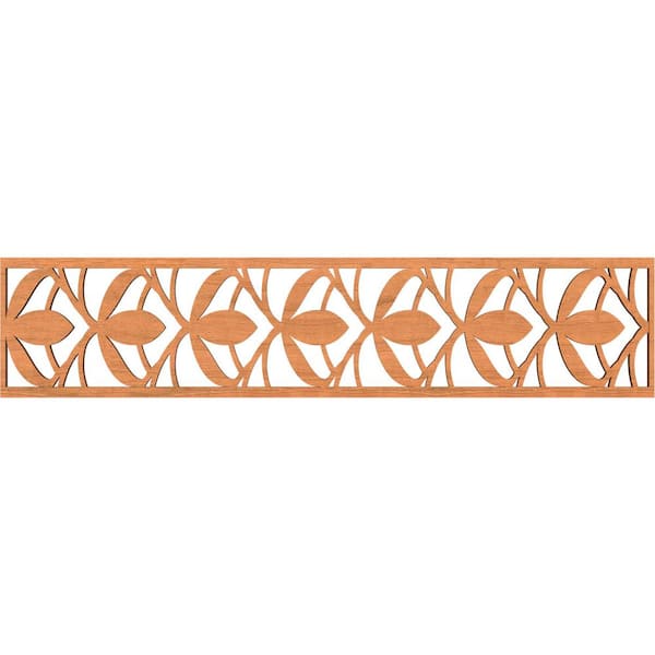 Ekena Millwork Salem Fretwork 0.375 in. D x 46.75 in. W x 10 in. L Cherry Wood Panel Moulding