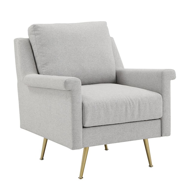 Homesullivan Grey Fabric Accent Chair, Grey Fabric Chair White Legs